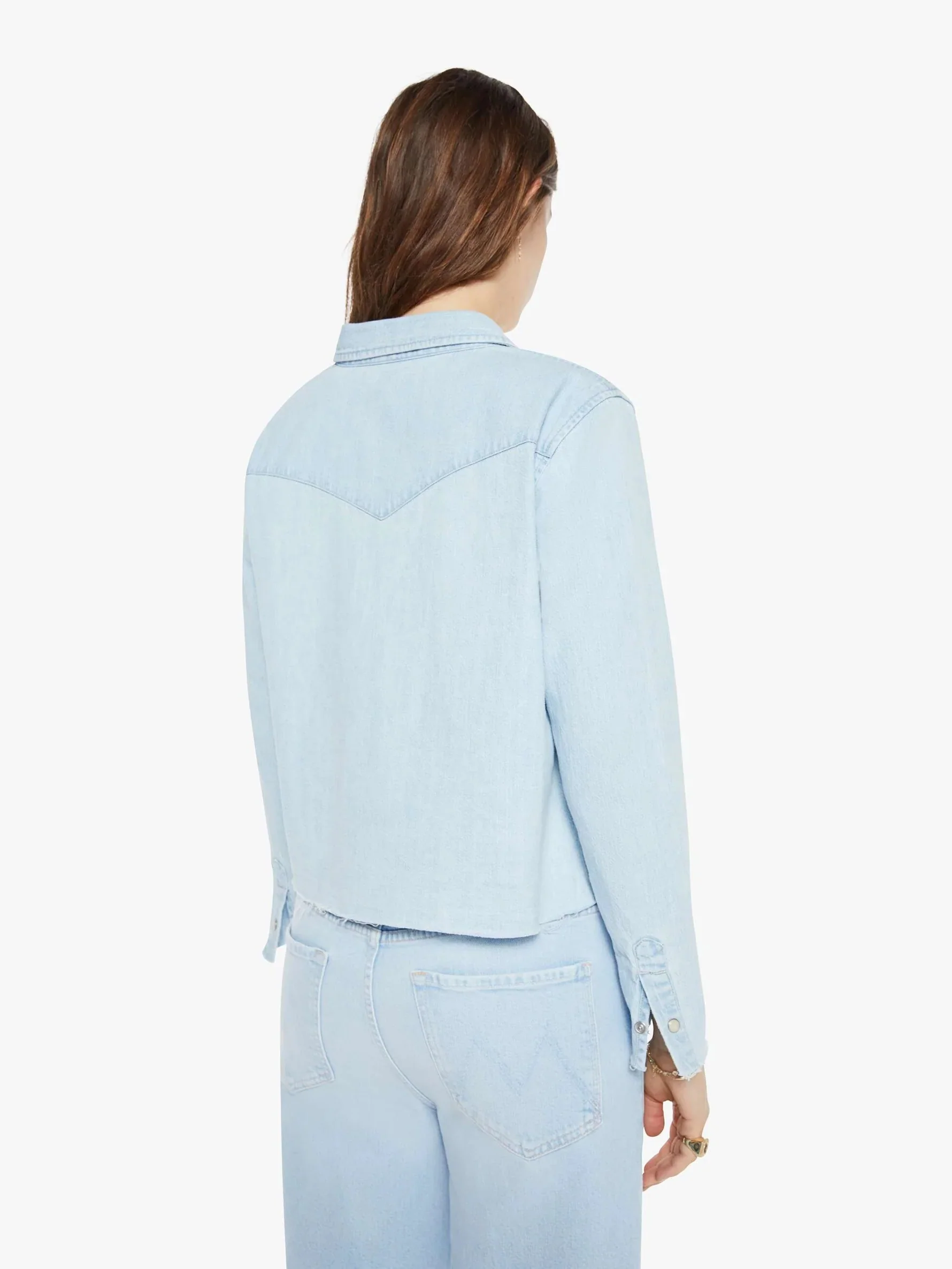 No End In Sight The Super Exes Cropped Denim Shirt - Image 3