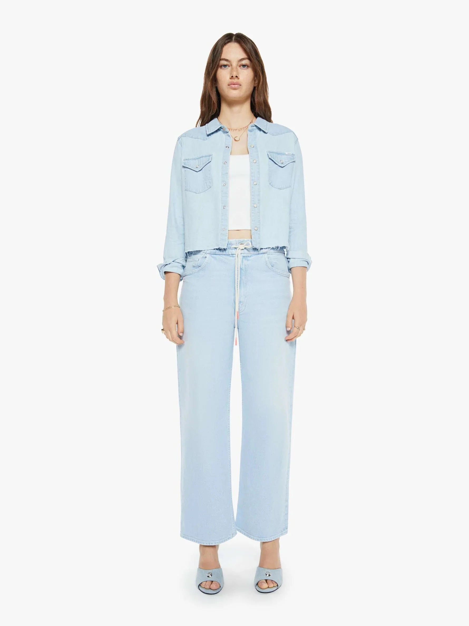 No End In Sight The Super Exes Cropped Denim Shirt - Image 4