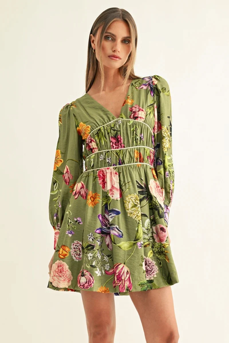 Olive Multi Lia Mini Dress