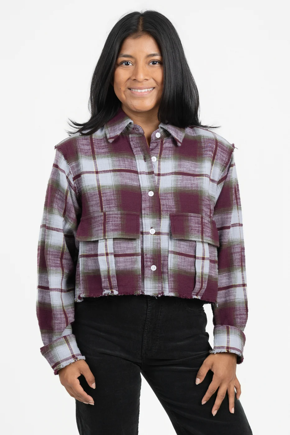 Olive Plaid Marlow Top
