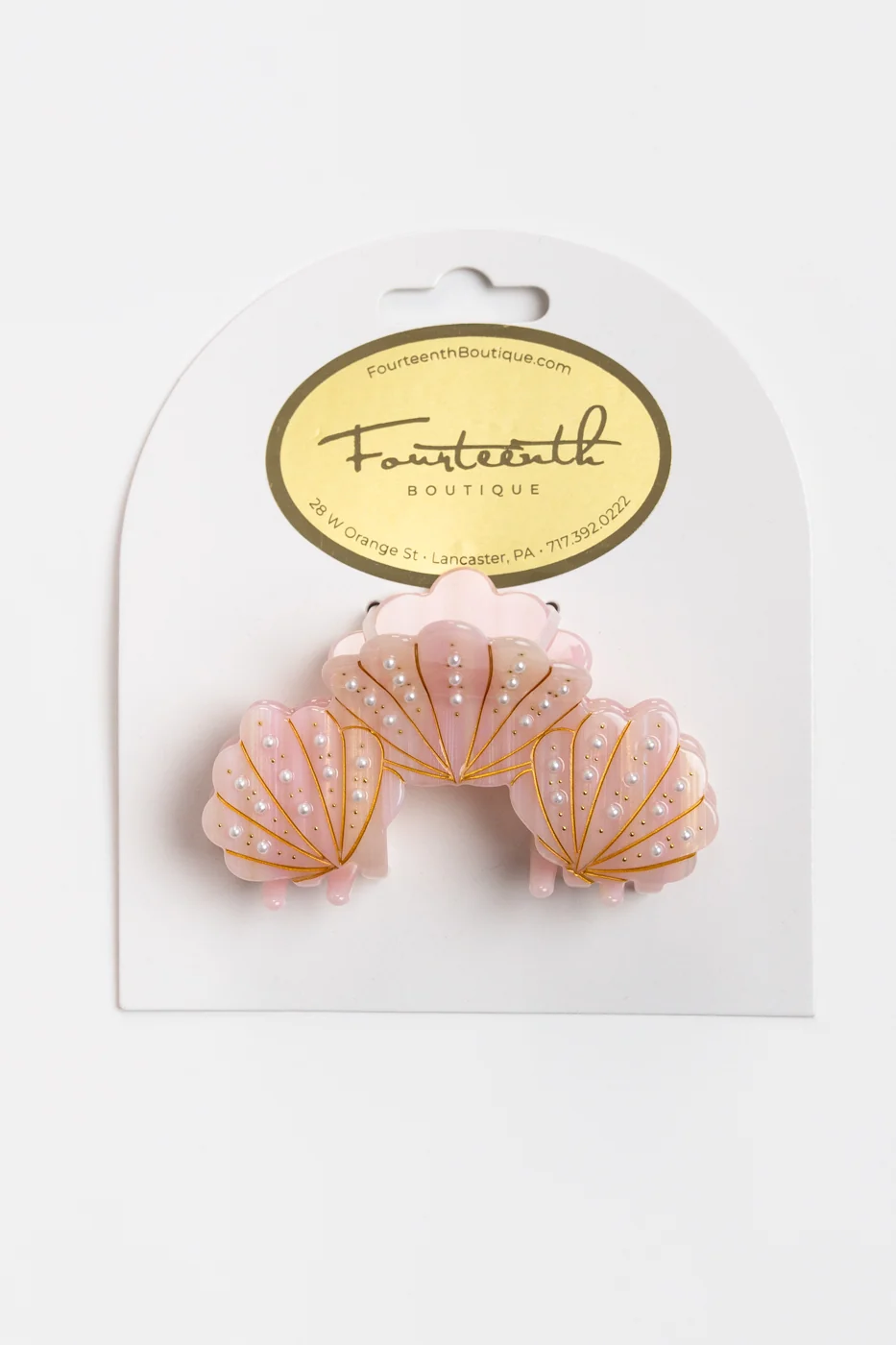Pink Pearl Seashell Claw Hair Clip