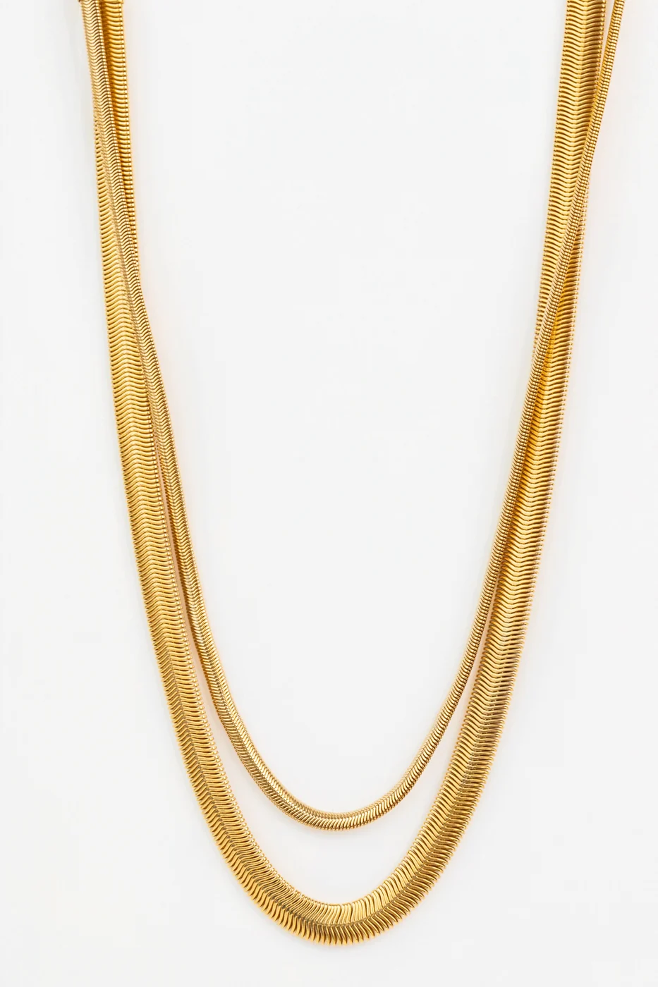 Pre-Layered Slinky Snake Chain Necklace