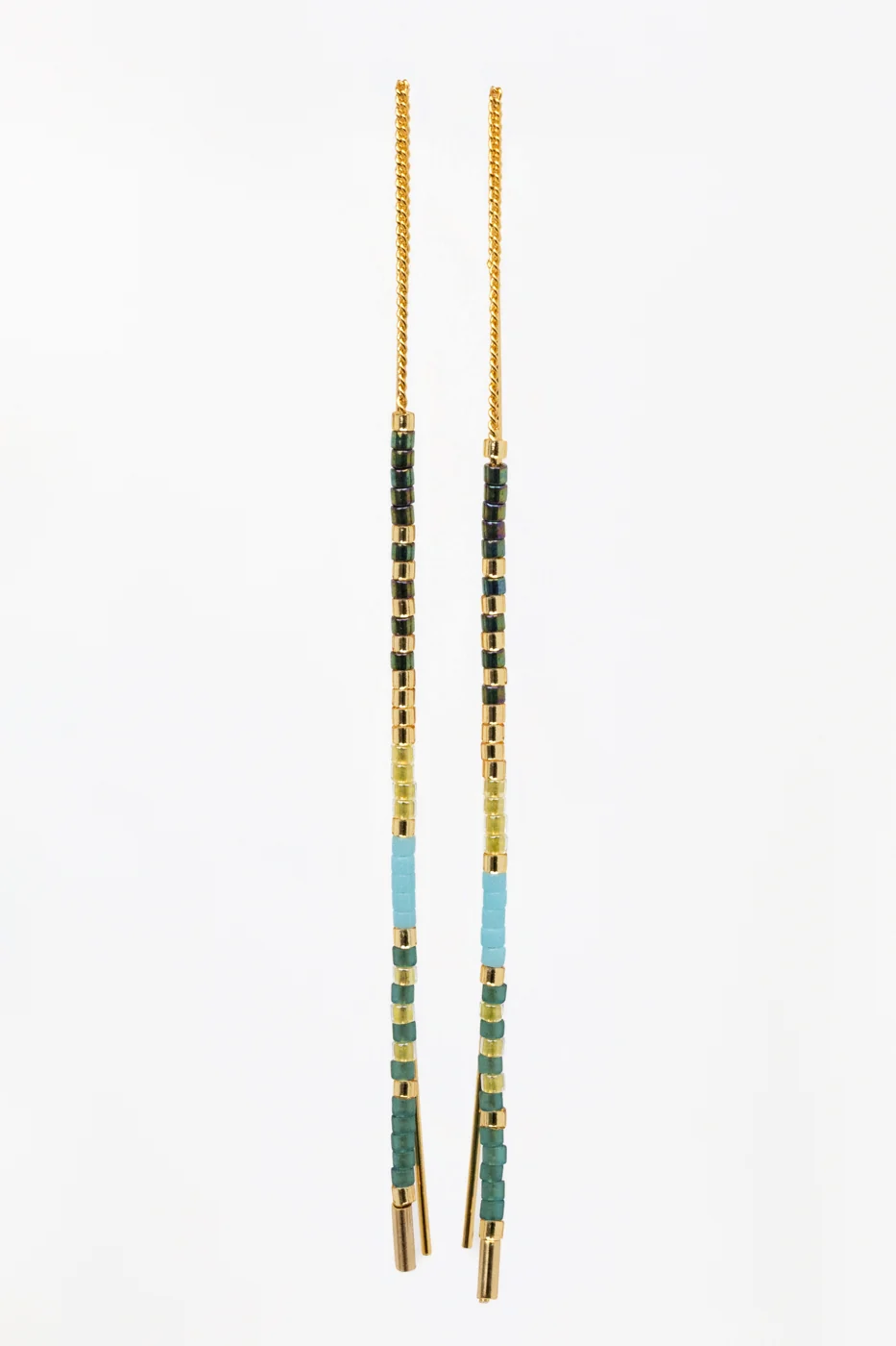 Seashore Miyuki Seed Bead Threader Earrings