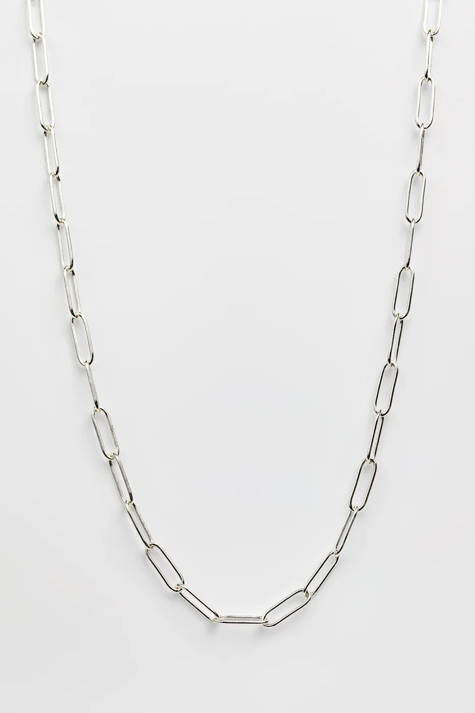 Silver Paperclip Chain Necklace