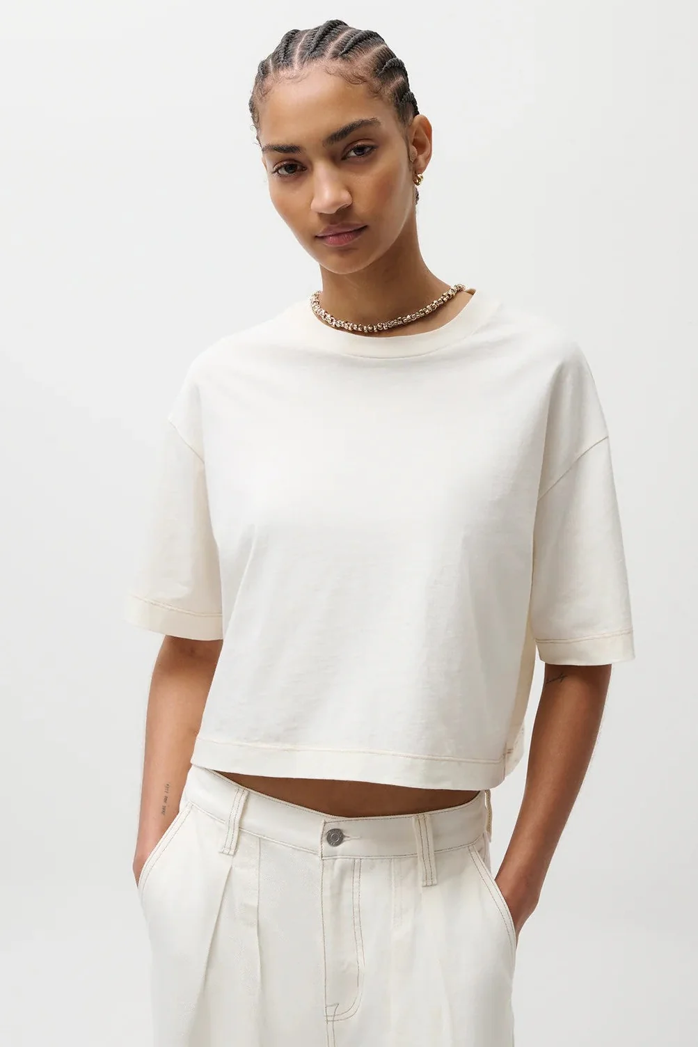 Soft White Mae Cropped T-Shirt