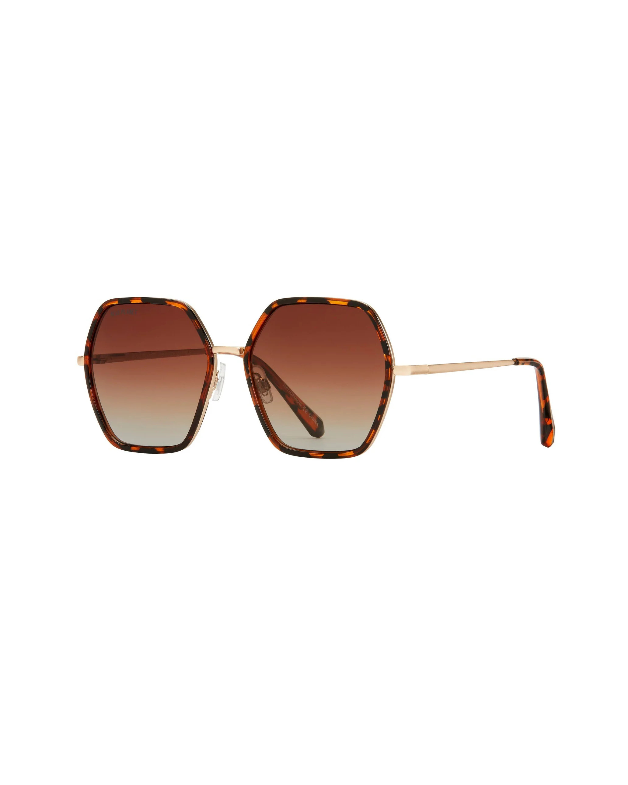 Walnut Tortoise And Gold Addyson Gradient Brown Polarized Sunglasses