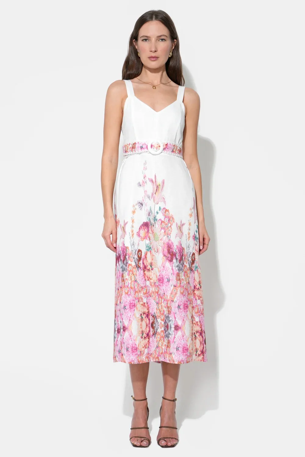 White Magenta Remi Dress
