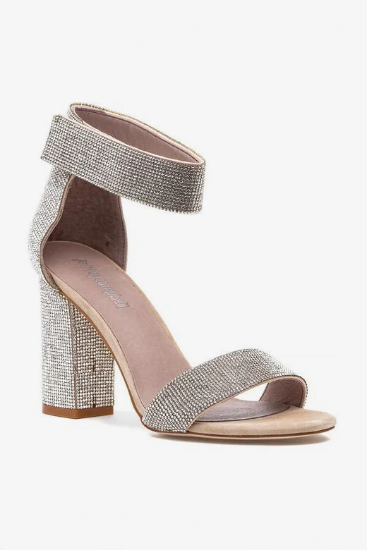 Jeffrey Campbell Silver Rhinestone Nude Heel
